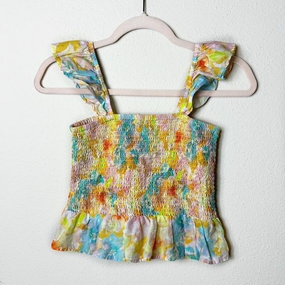 Roller Rabbit Sandrio Dove smocked riffle top sz XS - Picture 3 of 8